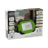 Прожектор Gauss Portable 10W 700lm IP44 6500К зеленый LED