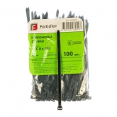 Кабельная стяжка Fortisflex КСС стандартная 8х200 мм черная [упаковка 100шт]