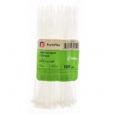 Кабельная стяжка Fortisflex КСС стандартная 3х150 мм белая [упаковка 100шт]