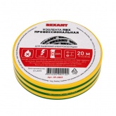 Изолента Rexant PROFESSIONAL 19мм х 20 метров (-10°С до +70°С) желто-зеленая