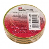 Изолента ПВХ 19мм х 20м (от 0°С до +60°С) 1300 желто-зеленая 3M Temflex