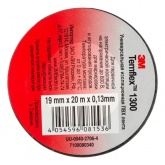 Изолента ПВХ 3M Temflex 1300 черная Ширина:19мм,  Длина:20 метров (от 0°С до +60°С)