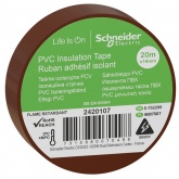 Изолента ПВХ 19мм х 20м коричневая Schneider Electric