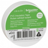 Изолента ПВХ 19мм х 20м белая Schneider Electric