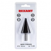 Сверло ступенчатое для работы с металлом, пластиком и деревом 9,0-36,0 мм REXANT