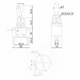 Тумблер Rexant 12V 25А (3c) ON-OFF однополюсный с зеленой LED подсветкой