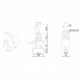 Тумблер Rexant 12V 25А (3c) ON-OFF однополюсный с синей LED подсветкой