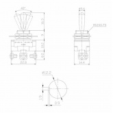 Тумблер Rexant 220V 10А (2c) ON-OFF однополюсный Mini