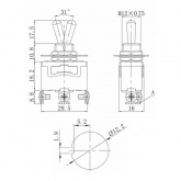 Тумблер Rexant 250V 15А (3c) ON-ON однополюсной