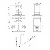 Тумблер Rexant 250V 15А (2c) ON-OFF однополюсный (1шт. в пакете)