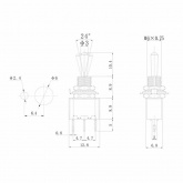 Тумблер 250V 3А (3c) ON-ON однополюсный  Micro блистер REXANT