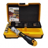 Набор бит Felo SL/PH/PZ/Tx и головок с поворотной трещоткой Ergonic K в кейсе, 20 шт