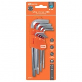 Набор ключей TDM HEX 9 шт.: 1.5-10 мм, длинные, (держатель в блистере), CR-V сталь серия Алмаз