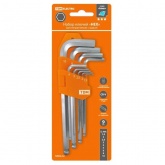 Набор ключей TDM HEX 9 шт.: 1.5-10 мм, длинные с шаром (держатель в блистере) CR-V сталь серия Алмаз