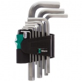 Набор Г-образных ключей Wera метрических, хромированных, 9шт 950/9 SM N