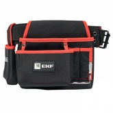 Сумка-пояс двухсекционная усиленная с двухшпеньковым ремнем EKF Master С-12 370х460х140мм ПВХ