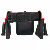 Сумка-пояс двухсекционная усиленная с двухшпеньковым ремнем EKF Master С-12 370х460х140мм ПВХ