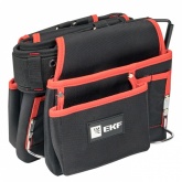 Сумка-пояс двухсекционная усиленная с двухшпеньковым ремнем EKF Master С-12 370х460х140мм ПВХ