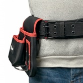 Сумка-пояс двухсекционная усиленная с двухшпеньковым ремнем EKF Master С-12 370х460х140мм ПВХ