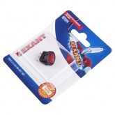 Выключатель клавишный круглый 250V 3А (3с) ON-OFF красный  с подсветкой  Micro блистер REXANT