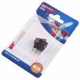 Выключатель клавишный круглый 250V 6А (3с) ON-OFF красный  с подсветкой блистер REXANT