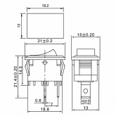 Выключатель клавишный Rexant 250V 6А (2с) ON-OFF красный Mini