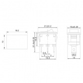 Выключатель клавишный Rexant 250V 6А (3с) ON-ON красный Mini