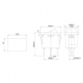 Выключатель клавишный 250V 6А (3с) ON-OFF синий  с подсветкой  Mini  REXANT