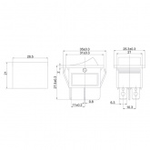 Выключатель клавишный Rexant 250V 16А (4с) ON-OFF красный с подсветкой (1шт. в пакете)