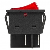 Выключатель клавишный Rexant 250V 30 А (4с) ON-OFF красный с подсветкой