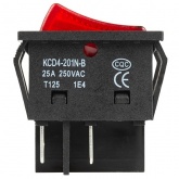 Выключатель клавишный Rexant 250V 30 А (4с) ON-OFF красный с подсветкой