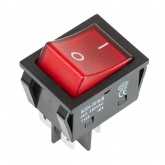 Выключатель клавишный Rexant 250V 30 А (4с) ON-OFF красный с подсветкой