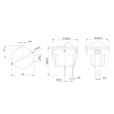 Выключатель клавишный Rexant круглый 250V 3А (2с) ON-OFF черный Micro