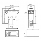 Выключатель - автомат клавишный 250V 15А (3с) RESET-OFF красный  с подсветкой  REXANT