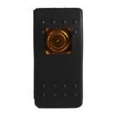 Выключатель клавишный Rexant 250В ON-OFF желтый с подсветкой