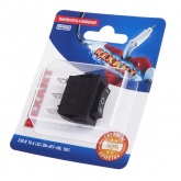 Выключатель клавишный Rexant 250V 10А (3с) ON-OFF-ON черный с нейтралью (блистер)