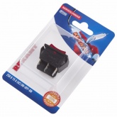 Выключатель клавишный Rexant 250V 15А (6с) ON-OFF-ON красный с подсветкой и нейтралью (блистер)