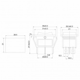 Выключатель клавишный Rexant 250V 15А (6с) (ON)-OFF-(ON) черный с нейтралью без фиксации