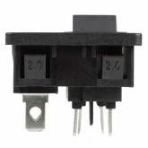 Выключатель клавишный 250 V 6 А (4с) ON-OFF черный с штекером C8 2PIN  REXANT