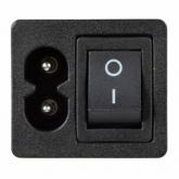 Выключатель клавишный 250 V 6 А (4с) ON-OFF черный с штекером C8 2PIN  REXANT