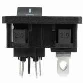 Выключатель клавишный 250 V 6 А (4с) ON-OFF черный с штекером C8 2PIN  REXANT