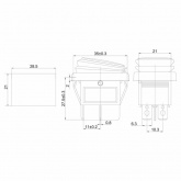 Выключатель клавишный Rexant 250V 15А (4с) ON-OFF синий с подсветкой влагозащита
