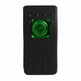 Выключатель клавишный Rexant 12V 35А (4с) ON-OFF зеленый с подсветкой