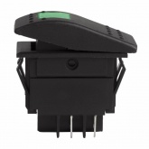 Выключатель клавишный Rexant 12V 35А (4с) ON-OFF зеленый с подсветкой