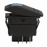 Выключатель клавишный Rexant 12V 35А (4с) ON-OFF синий с подсветкой