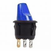 Выключатель клавишный Rexant круглый 12V 16А (3с) ON-OFF синий с подсветкой