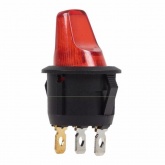 Выключатель клавишный Rexant круглый 12V 16А (3с) ON-OFF красный с подсветкой