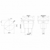Выключатель клавишный Rexant круглый 12V 16А (3с) ON-OFF черный с зеленой подсветкой