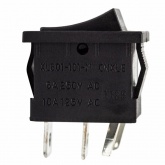 Выключатель клавишный 12V 15А (3с) ON-OFF черный с подсветкой Mini Rexant