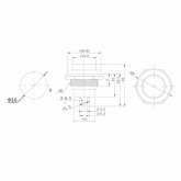 Выключатель-кнопка Rexant металл 250V 2А (2с) (ON)-OFF d16.2 белая